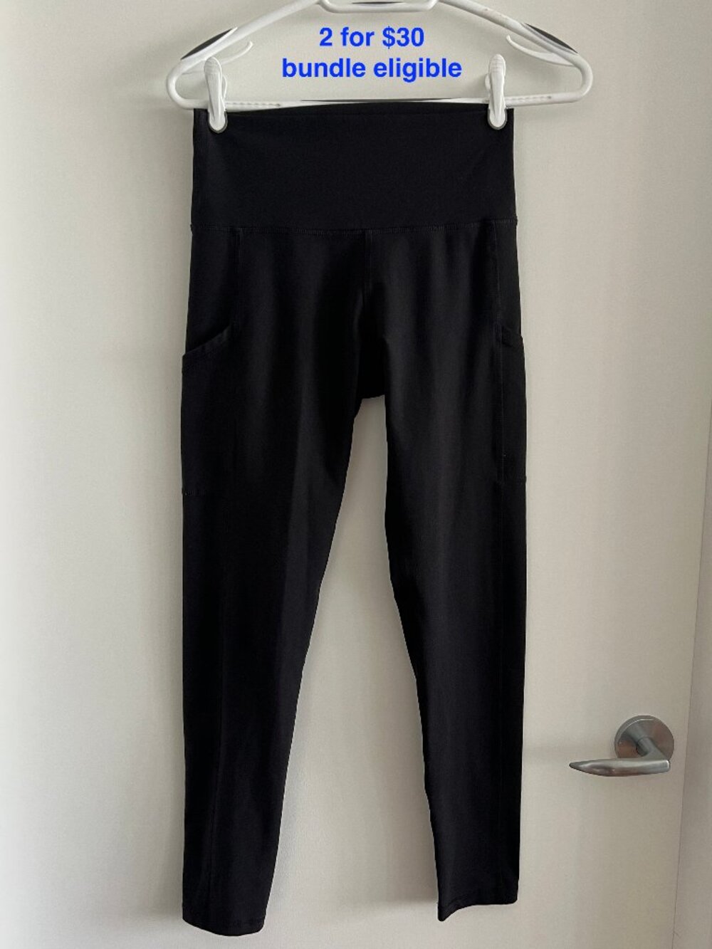 Aerie Move Leggings Black High-Waisted 25" Side Pockets Workout M